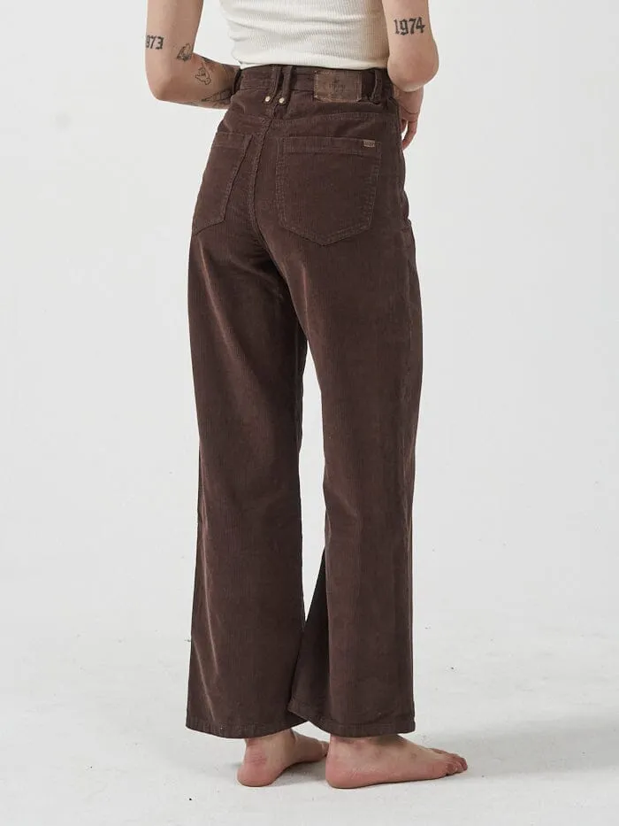 Womens Holly Cord Pant Postal Brown Thrills Pants