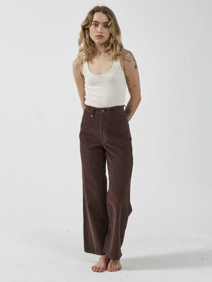 Womens Holly Cord Pant Postal Brown Thrills Pants