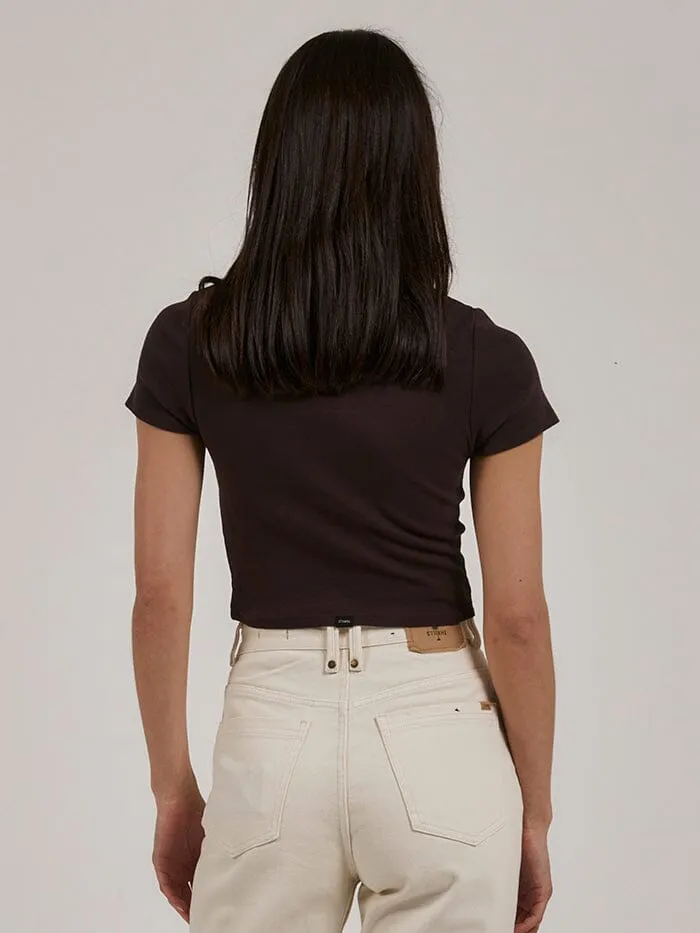 Womens Laid Back Baby Tee Postal Brown Thrills Tops and Tees