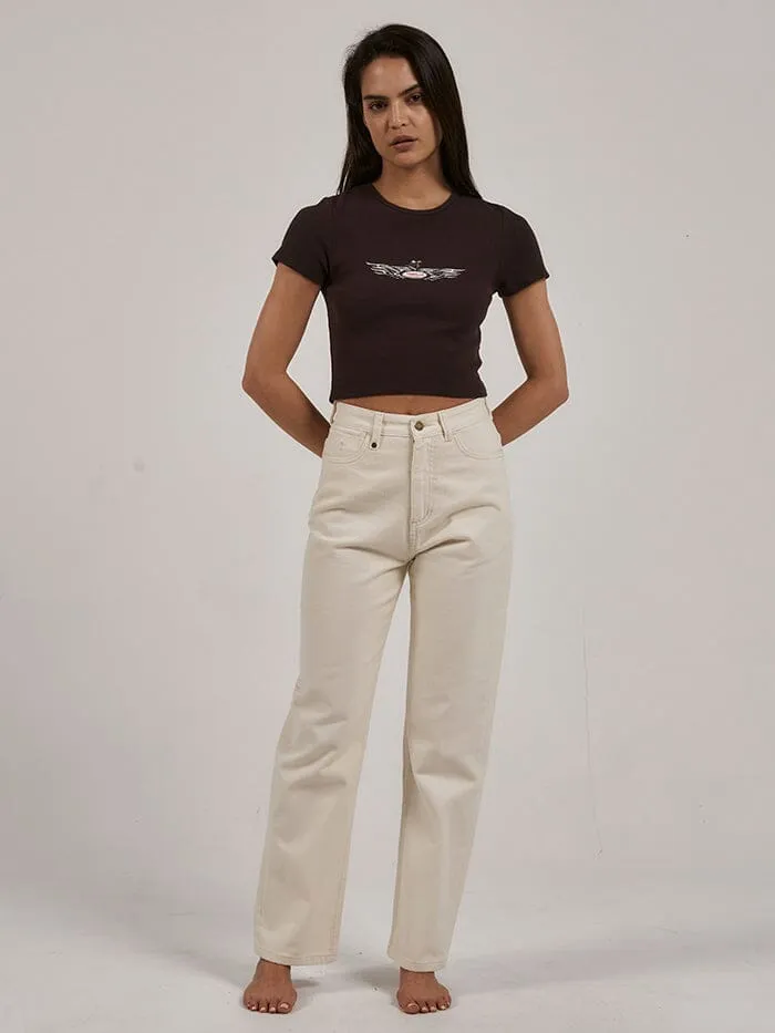 Womens Laid Back Baby Tee Postal Brown Thrills Tops and Tees