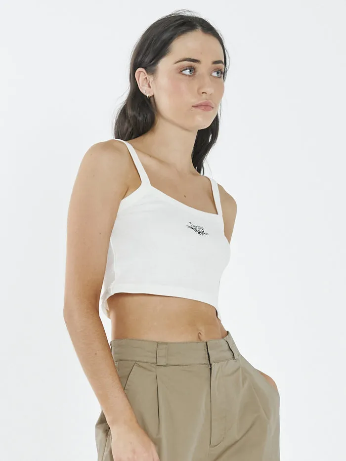 Womens Lords Rib Crop Singlet Tofu Thrills Tops and Tees