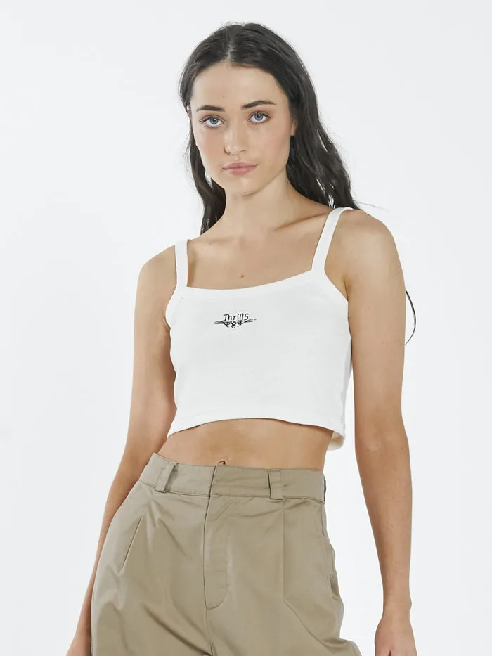 Womens Lords Rib Crop Singlet Tofu Thrills Tops and Tees