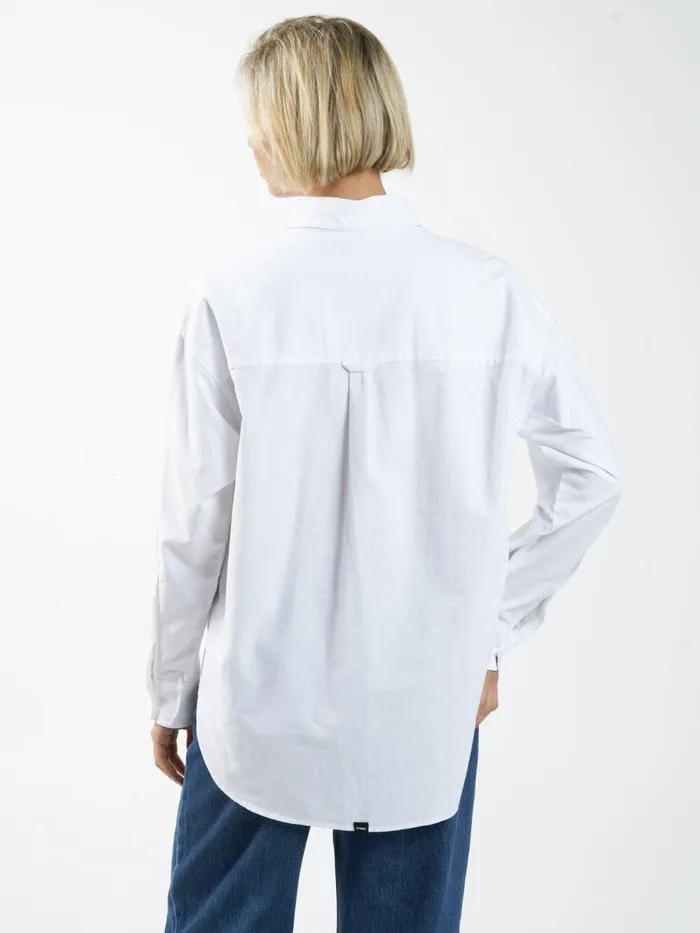 Womens Maxwell Oxford Oversized Shirt White Thrills Tops and Tees