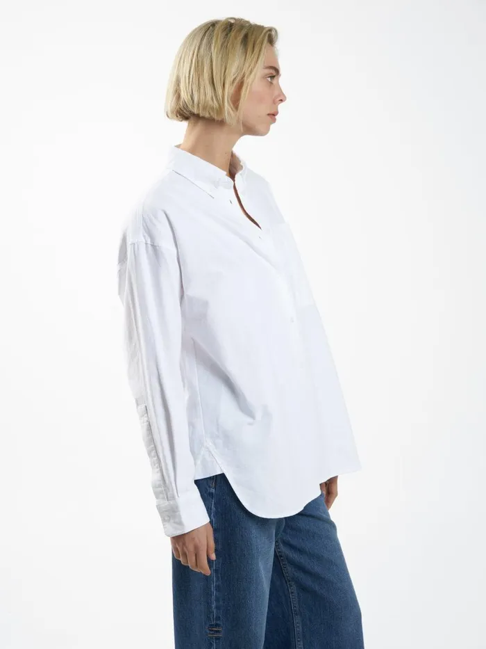 Womens Maxwell Oxford Oversized Shirt White Thrills Tops and Tees
