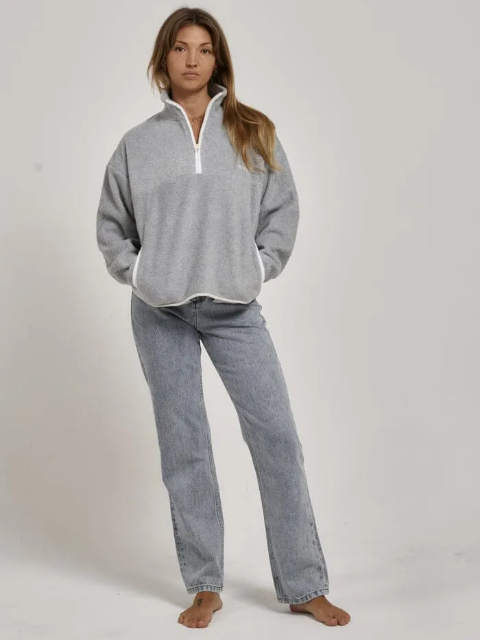 Womens Minimal Polar Fleece Grey Marle Thrills Sweaters and Fleece