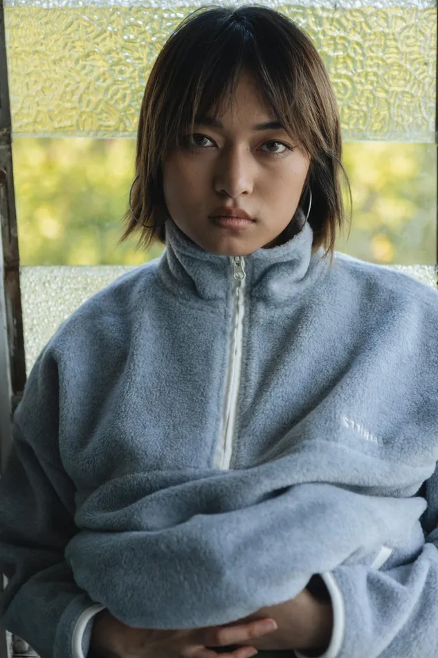 Womens Minimal Polar Fleece Grey Marle Thrills Sweaters and Fleece
