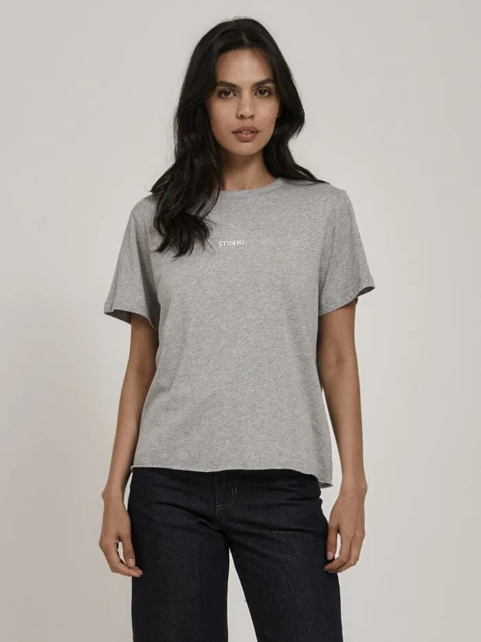 Womens Minimal Relaxed Tee Grey Marle Thrills Tops and Tees