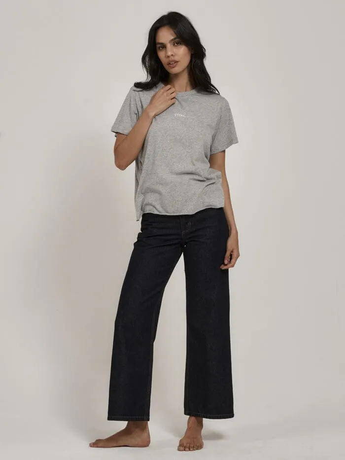 Womens Minimal Relaxed Tee Grey Marle Thrills Tops and Tees