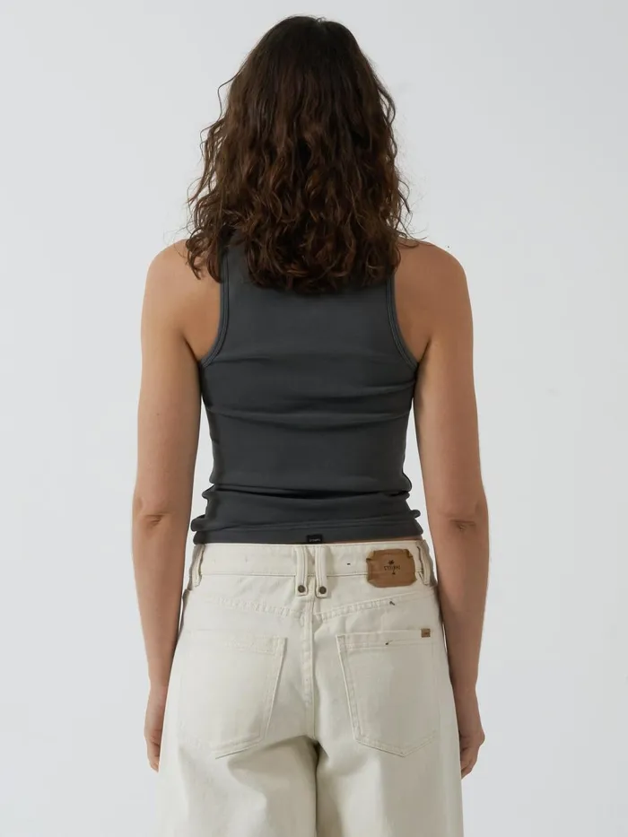 Womens Minimal Scoop Tank Merch Black Thrills Tops and Tees