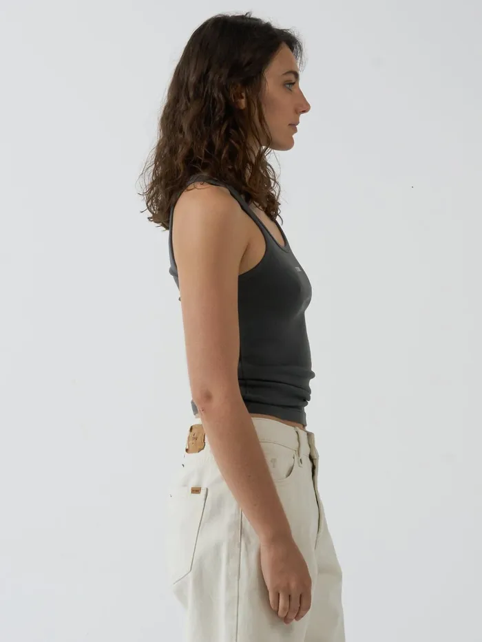 Womens Minimal Scoop Tank Merch Black Thrills Tops and Tees
