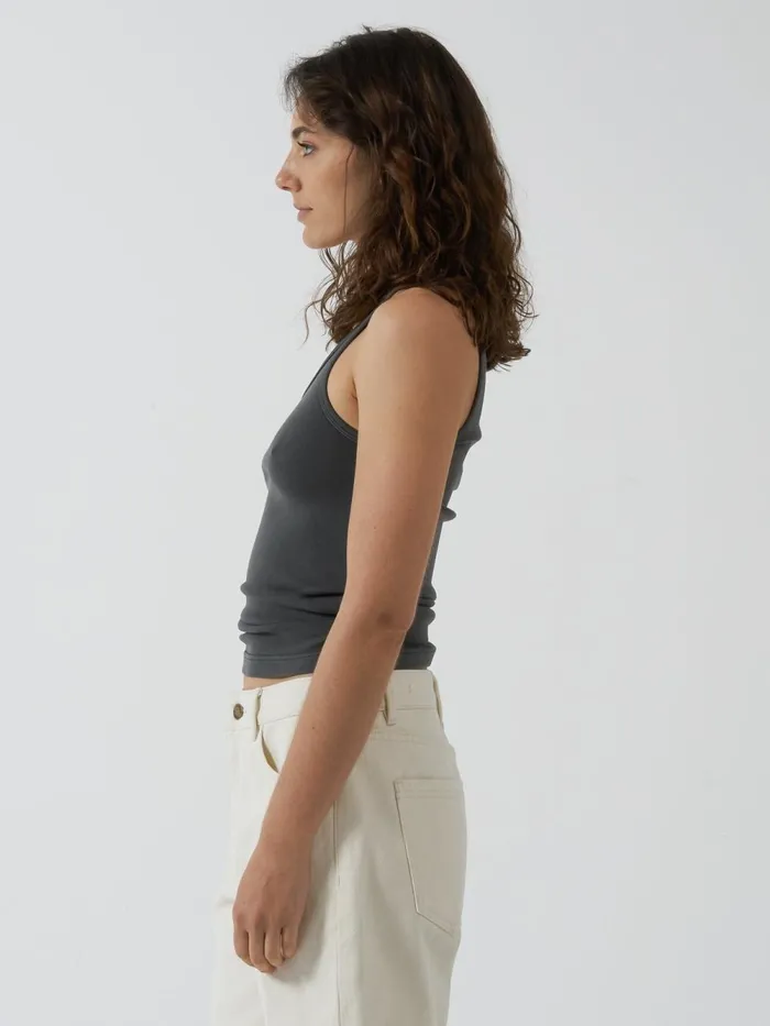 Womens Minimal Scoop Tank Merch Black Thrills Tops and Tees