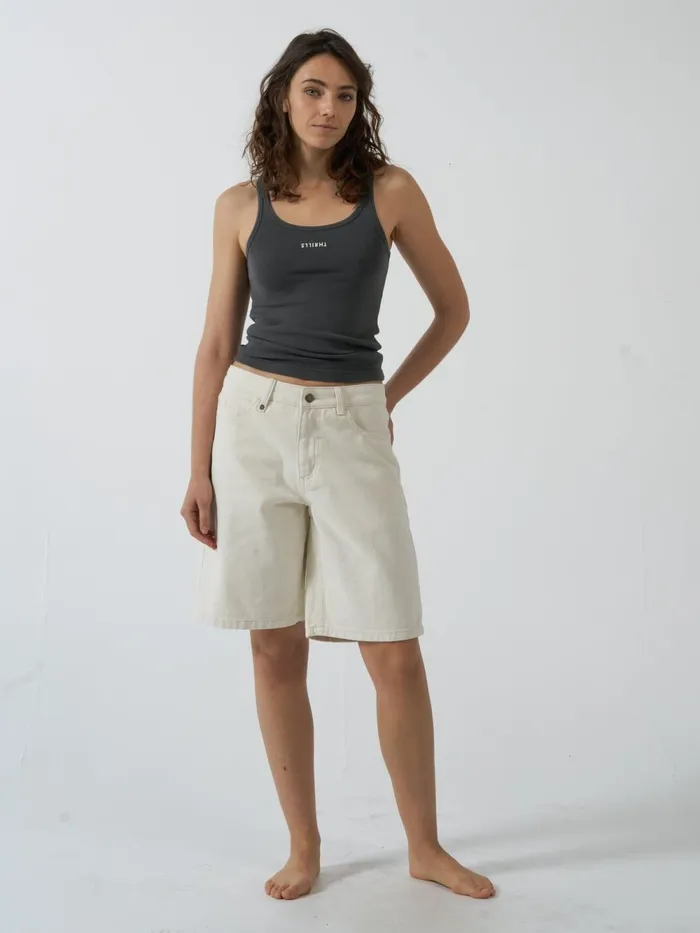 Womens Minimal Scoop Tank Merch Black Thrills Tops and Tees