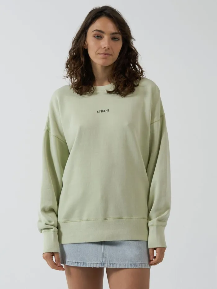 Womens Minimal Slouch Crew Pistachio Thrills Sweaters and Fleece
