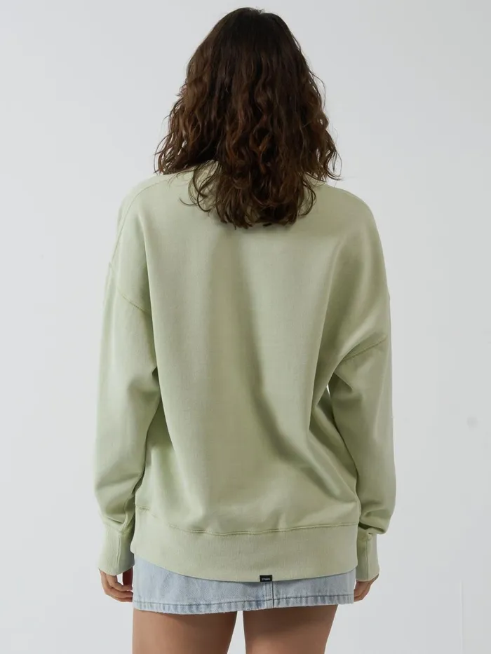 Womens Minimal Slouch Crew Pistachio Thrills Sweaters and Fleece