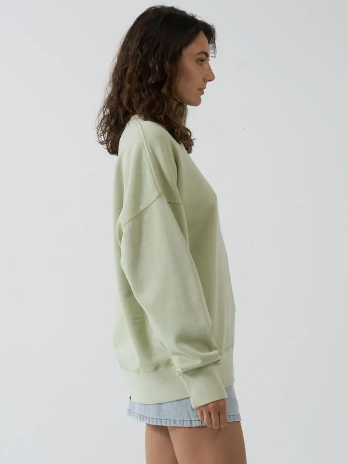 Womens Minimal Slouch Crew Pistachio Thrills Sweaters and Fleece