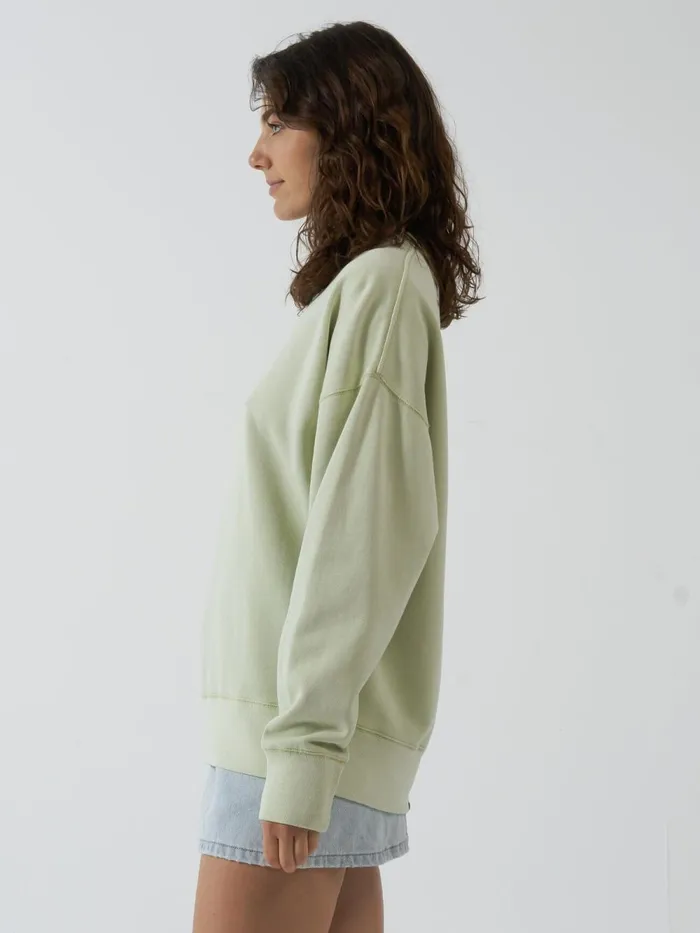 Womens Minimal Slouch Crew Pistachio Thrills Sweaters and Fleece