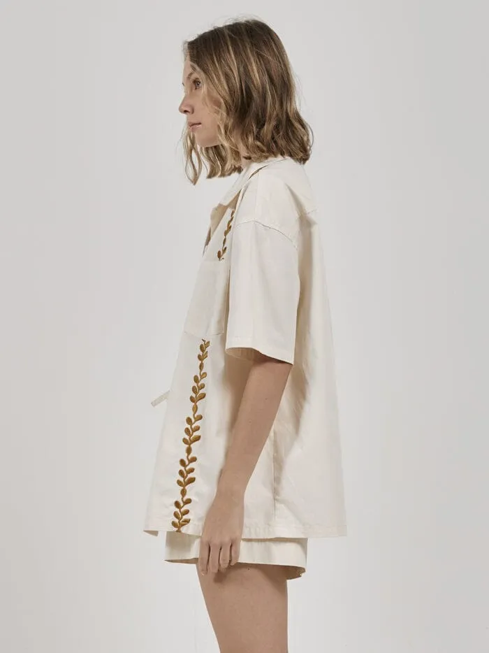 Womens Natural Gravitation Short Sleeve Shirt Tofu Thrills Tops and Tees