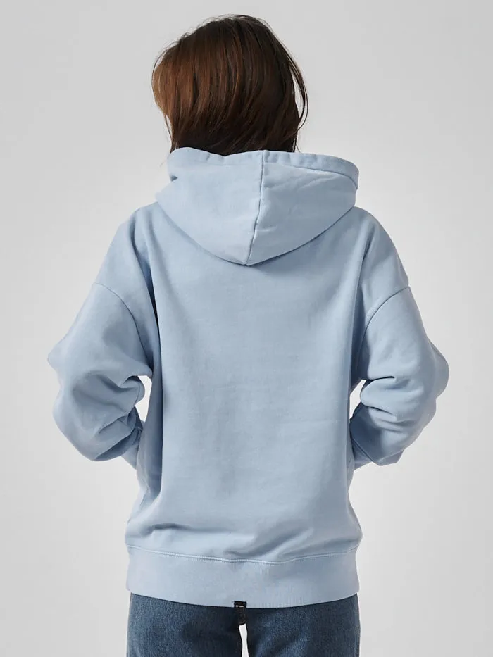 Womens Orbit Fleece Hood Powder Blue Thrills Sweaters and Fleece