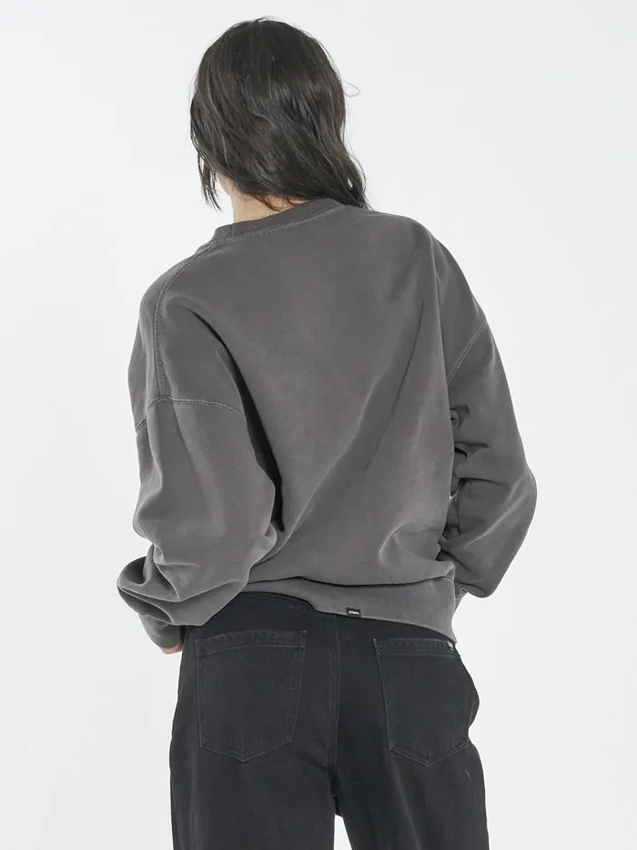 Womens Paradise Crest Slouch Crew Plum Thrills Sweaters and Fleece