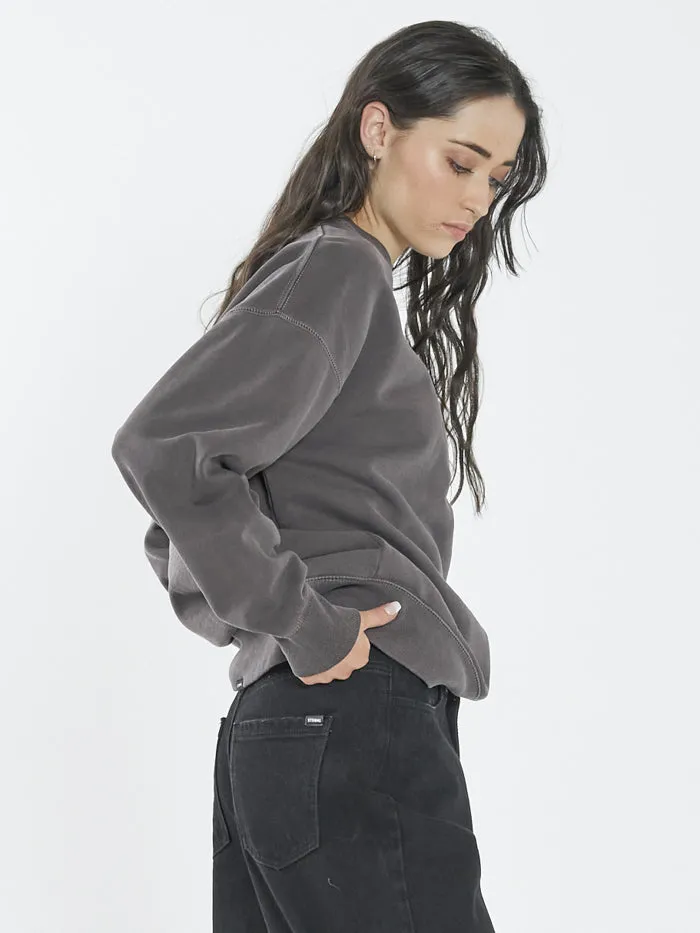 Womens Paradise Crest Slouch Crew Plum Thrills Sweaters and Fleece
