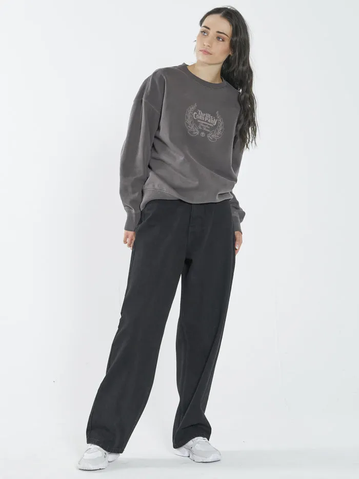 Womens Paradise Crest Slouch Crew Plum Thrills Sweaters and Fleece