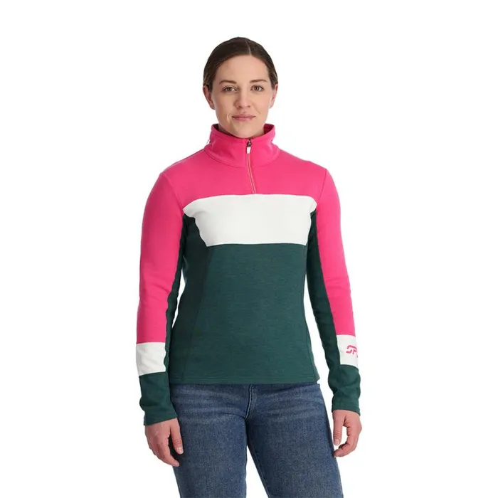 Womens Speed Half Zip Cypress Green Spyder Fleece