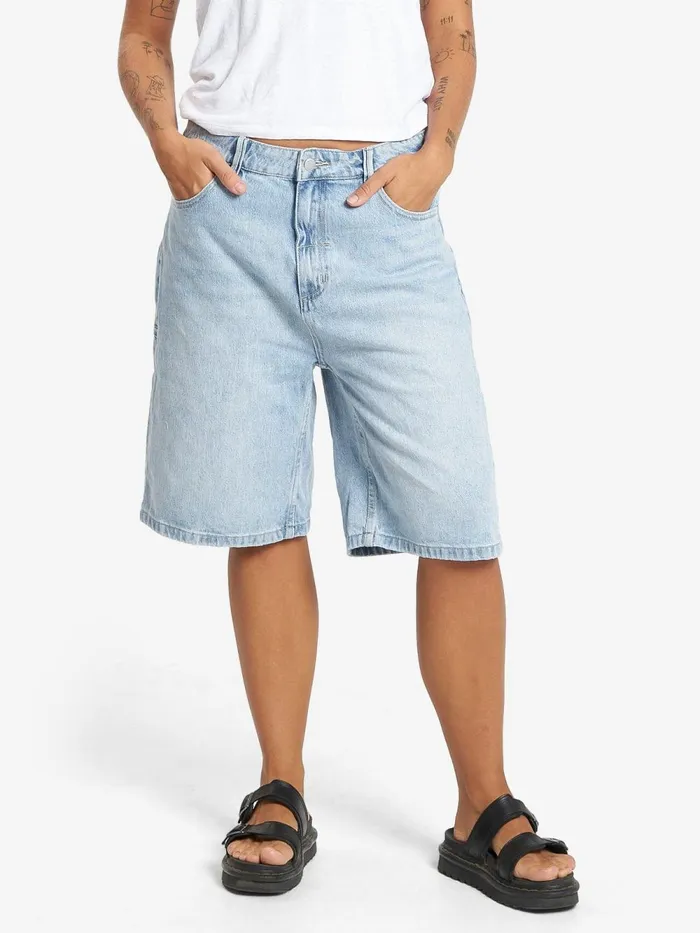 Womens Syd Baggy Denim Short Ash Blue Thrills Denim Shorts