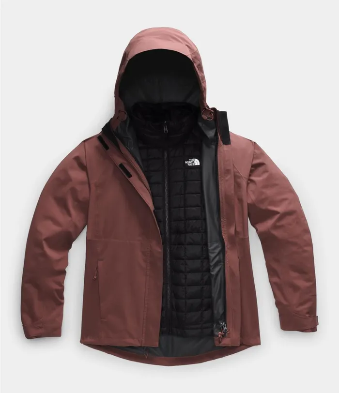 Womens ThermoBall Eco Triclimate Jacket Marron Purple The North Face Insulated and Down Jackets