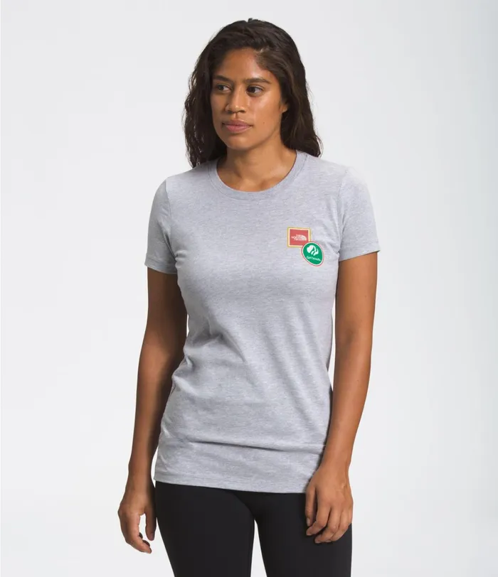 Womens TNF XGIRLSCOUTSSHORT SLEEVE TEE Athletic Heather The North Face TShirts Womens TNF XGIRLSCOUTSSHORT SLEEVE TEE Athletic Heather The North Face TShirts