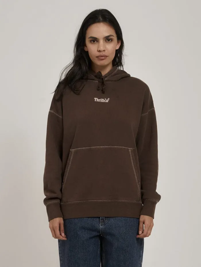 Womens Workwear Embro Fleece Hood Umber Thrills Sweaters and Fleece