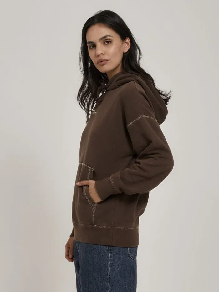 Womens Workwear Embro Fleece Hood Umber Thrills Sweaters and Fleece