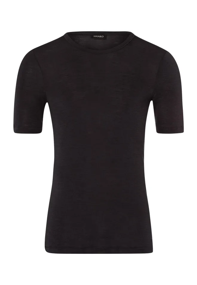 Wool And Silk Fitted TShirt Anthrazit Men HANRO Loungewear