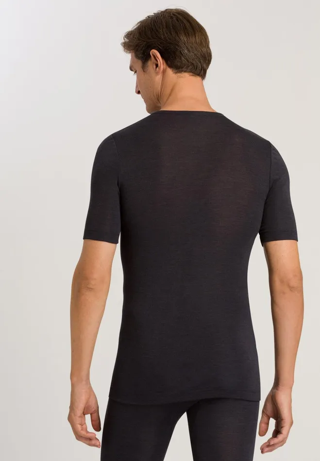 Wool And Silk Fitted TShirt Anthrazit Men HANRO Loungewear