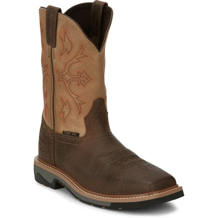 Work Men Justin Boots Bolt 11034 Composite Toe Waterproof Work Boot Buff Brown 040brown041
