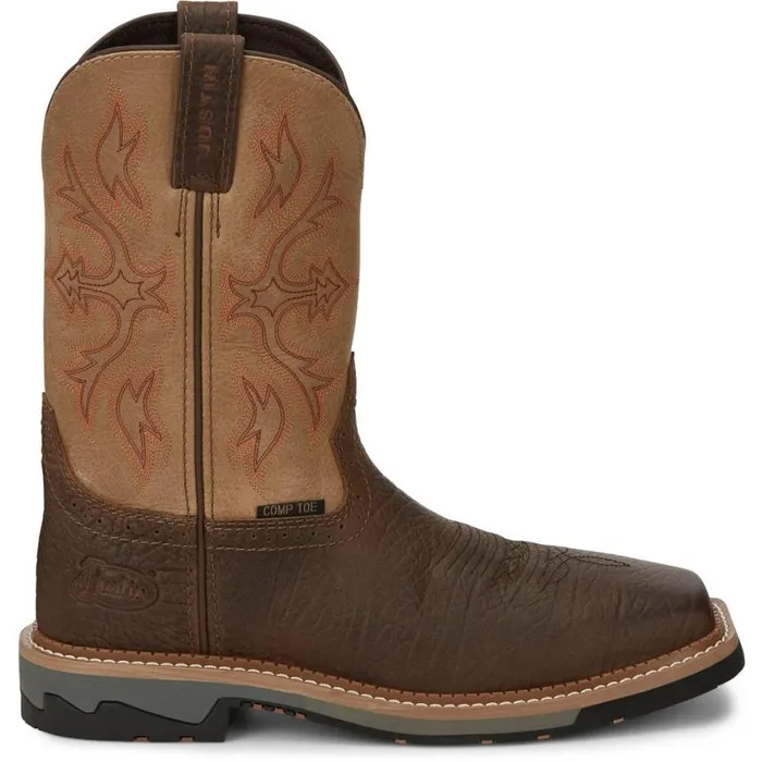 Work Men Justin Boots Bolt 11034 Composite Toe Waterproof Work Boot Buff Brown 040brown041