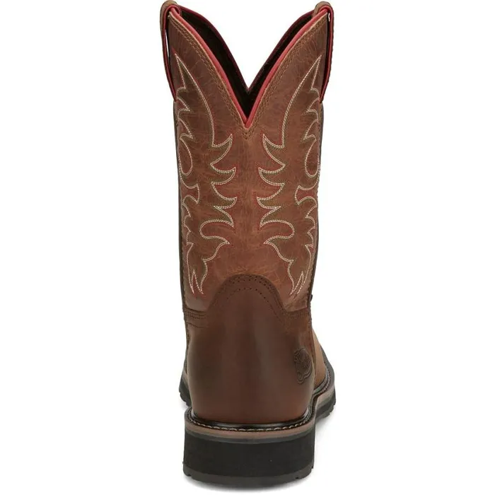 Work Men Justin Boots Driller II 11034 Work Boot Pecan Brown 040brown041