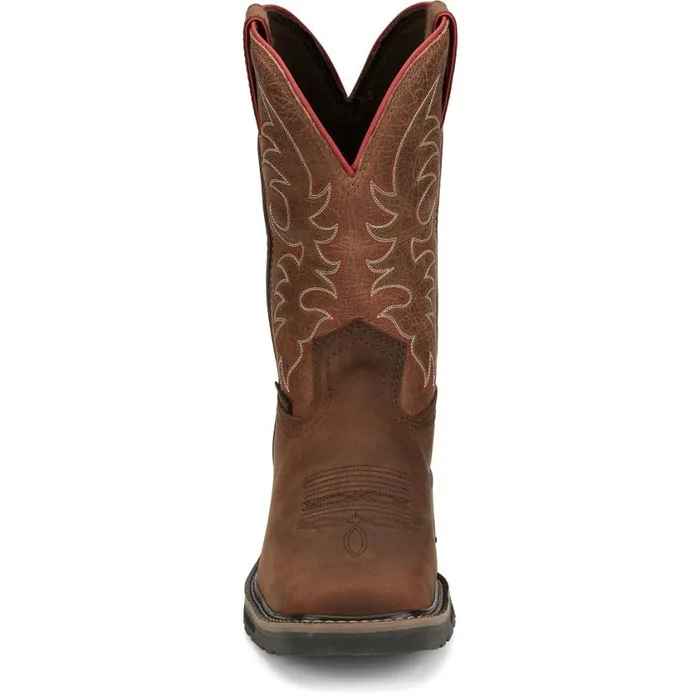Work Men Justin Boots Driller II 11034 Work Boot Pecan Brown 040brown041