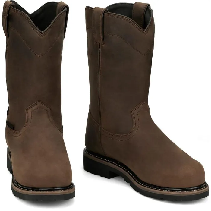Work Men Justin Boots Pulley 10034 Comp Toe Met Guard Waterproof Whiskey Brown 040brown041 Work Men Justin Boots Pulley 10034 Comp Toe Met Guard Waterproof Whiskey Brown 040brown041
