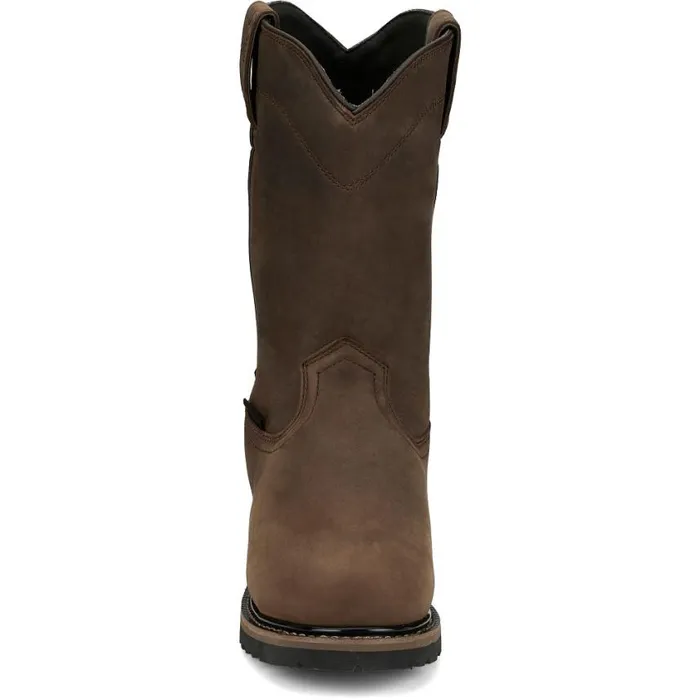 Work Men Justin Boots Pulley 10034 Comp Toe Met Guard Waterproof Whiskey Brown 040brown041