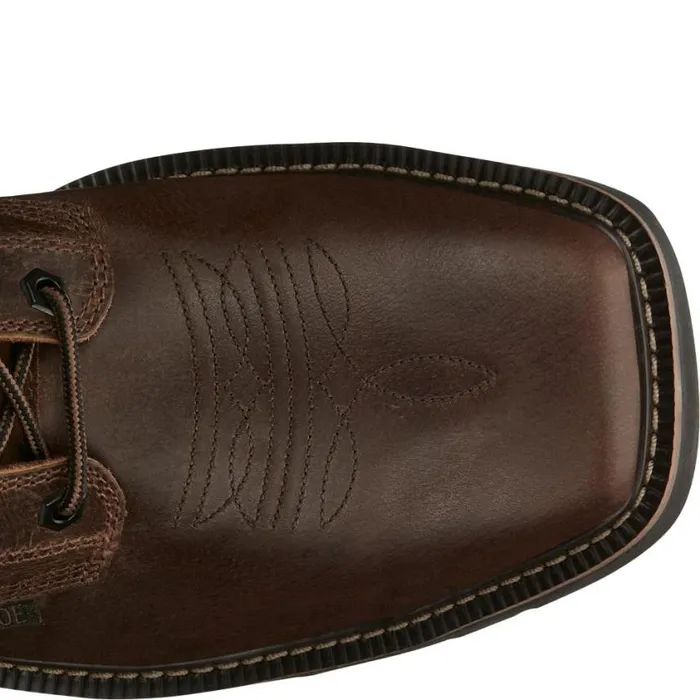 Work Men Justin Boots Pulley 8034 Steel Toe LaceUp Work Boot Aged Bark 040brown041