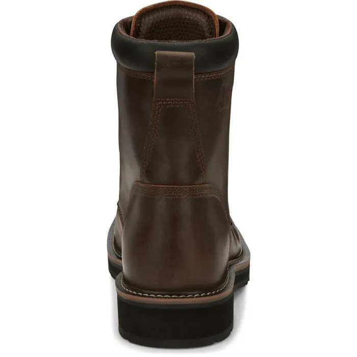 Work Men Justin Boots Pulley 8034 Steel Toe LaceUp Work Boot Aged Bark 040brown041