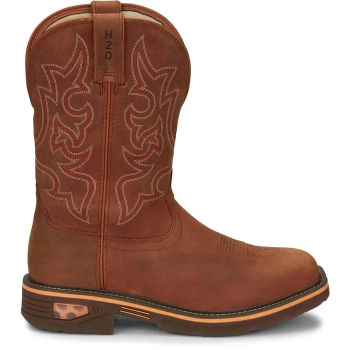Work Men Justin Boots Resistor 11034 Waterproof Work Boot Russet 040brown041