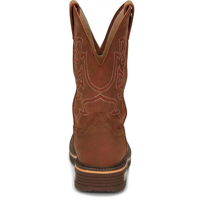 Work Men Justin Boots Resistor 11034 Waterproof Work Boot Russet 040brown041