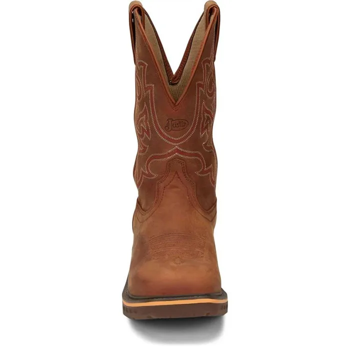 Work Men Justin Boots Resistor 11034 Waterproof Work Boot Russet 040brown041