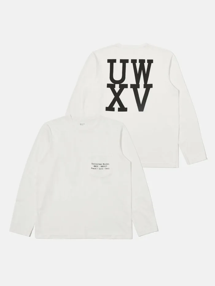 XV Tee Shirt In Ecru Print Jersey Men Universal Works Tees