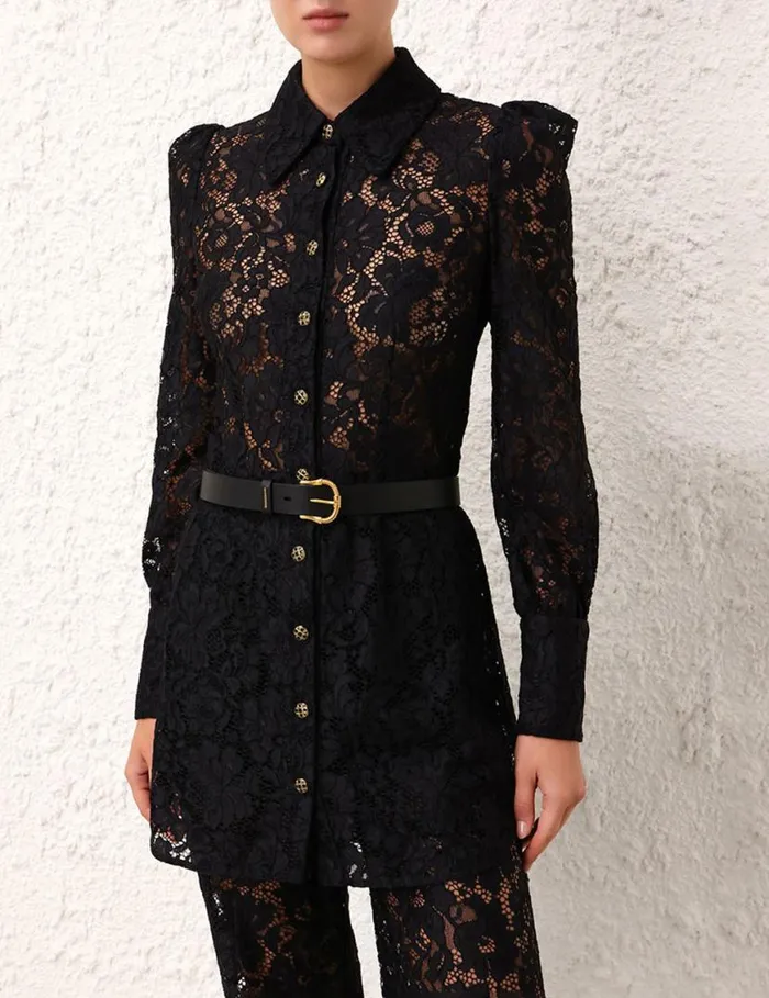 Zimmermann Belts Twisted Buckle Leather Belt 30 Black 8211 Women