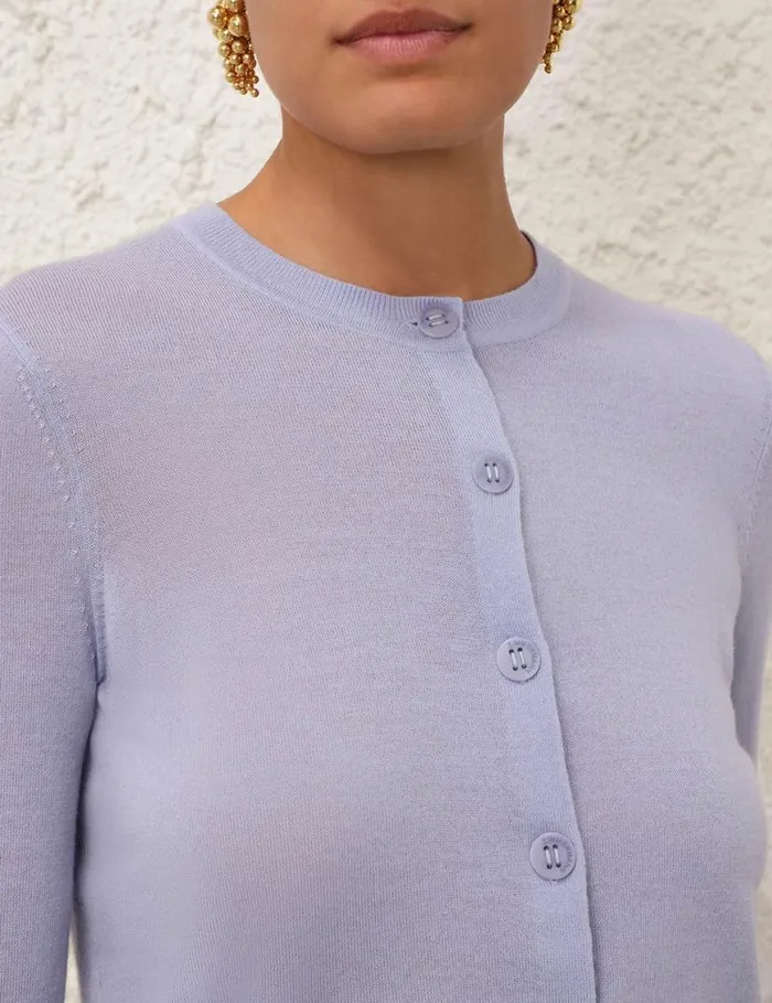 Zimmermann Clothing Crew Neck Cardigan Blue 8211 Women