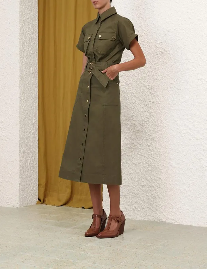 Zimmermann Clothing Denim Wrap Skirt Olive 8211 Women