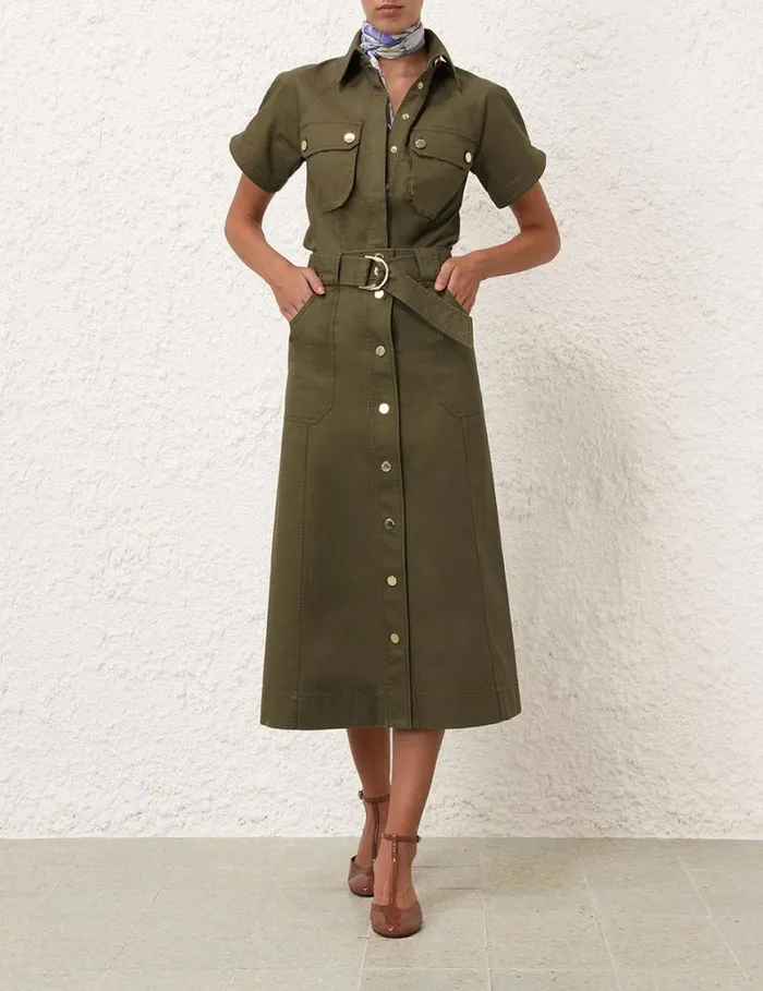 Zimmermann Clothing Denim Wrap Skirt Olive 8211 Women