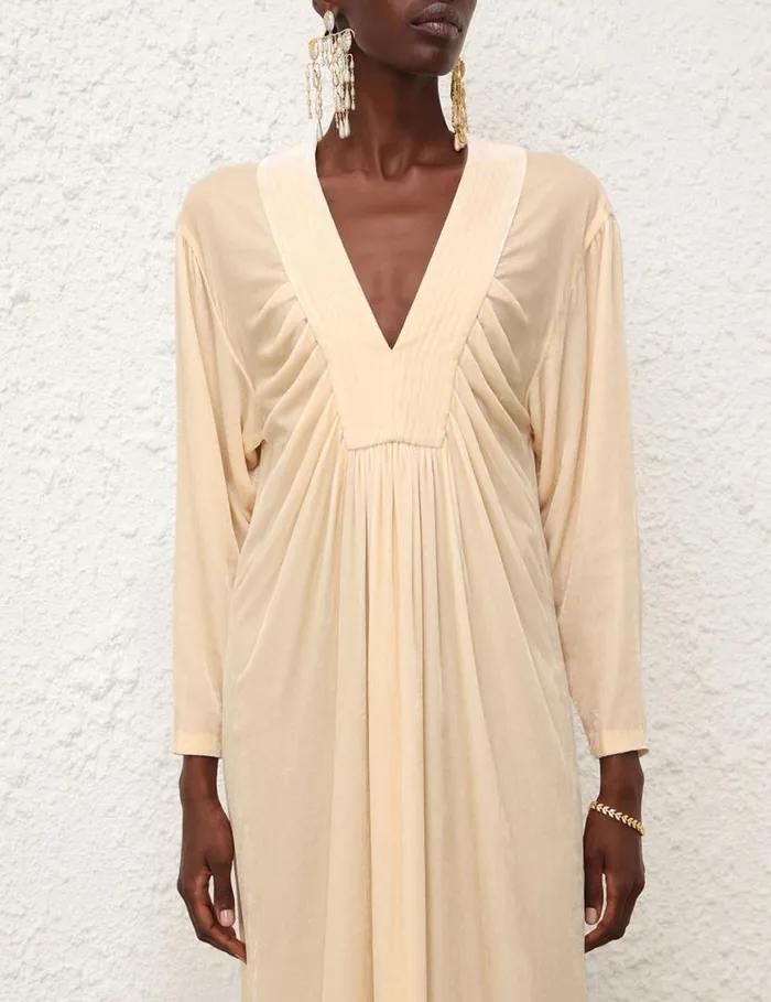 Zimmermann Clothing Harmony Velvet Dress Cream 8211 Women
